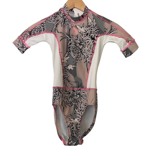 Adidas Stella McCartney  Tan Floral Future Playground Bodysuit • Size  XXS - Picture 2 of 3